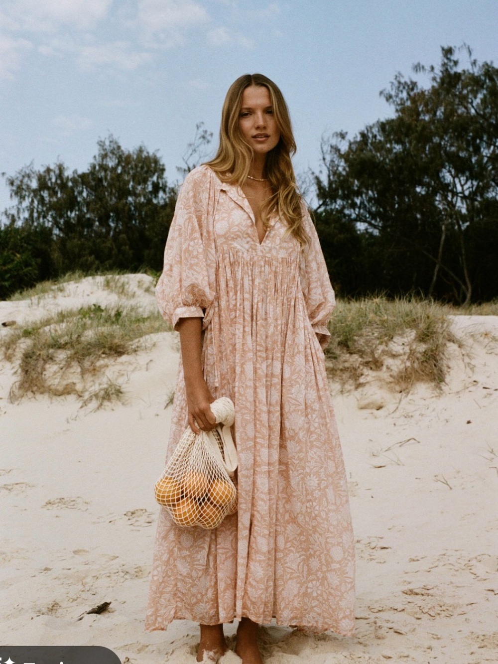 Daughters of India Blush Floral Maxi Dress